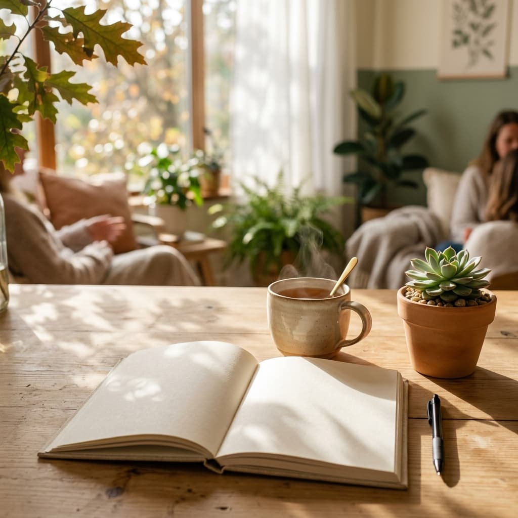 Taller de Transición de Vida con escritura reflexiva y elementos serenos
